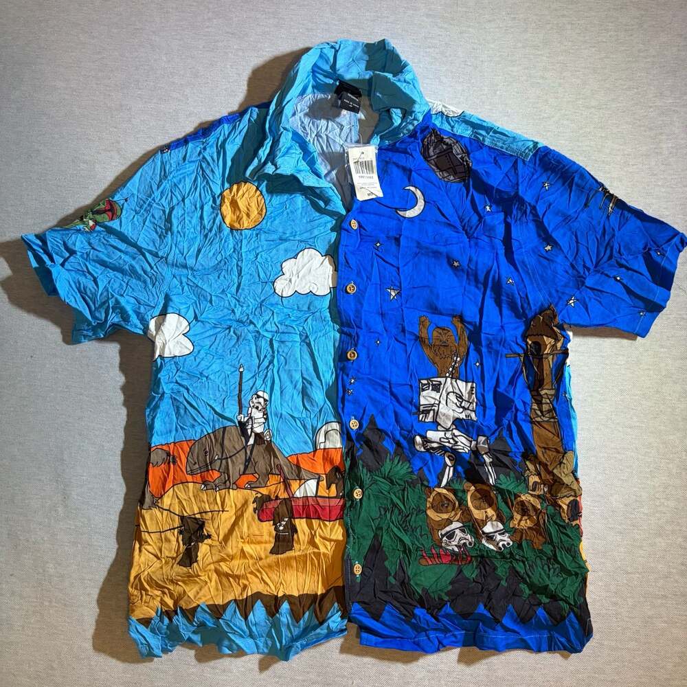 Our Universe Star Wars Locations Tatooine and Endor Scene Button-Up Shirt